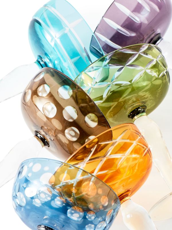 Browns POLSPOTTEN Multicolour Cuttings Coupe Glass Set | Browns Glassware