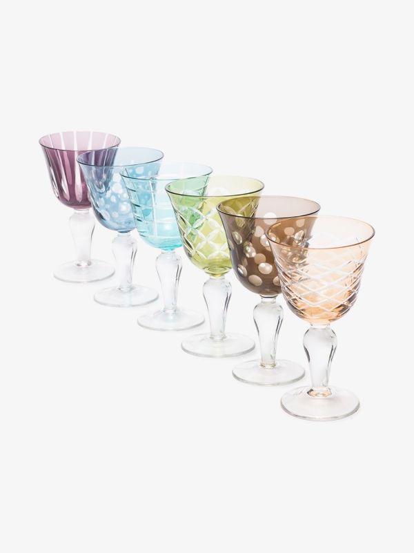 browns POLSPOTTEN multicolour Cuttings wine glass set | Browns Glassware
