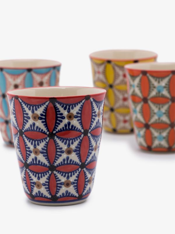 Browns POLSPOTTEN Multicolour Hippy Cup Set | Browns Cups & Tea Sets