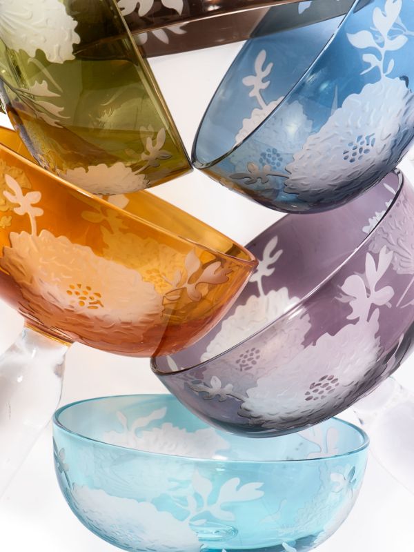 Browns POLSPOTTEN Multicolour Peony Coupe Glass Set | Browns Glassware