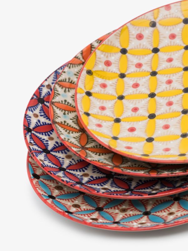 Browns POLSPOTTEN Multicoloured Hippy Side Plate Set | Browns Plates & Bowls