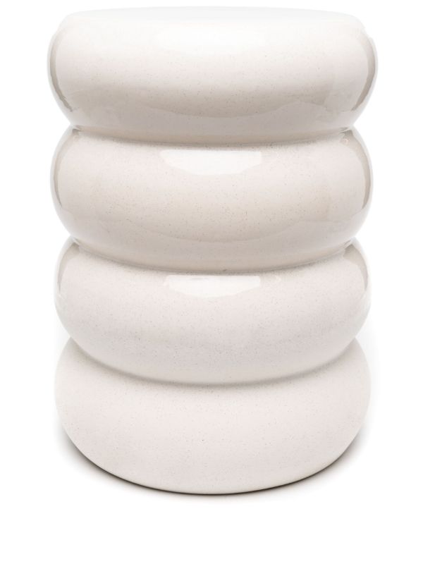 browns POLSPOTTEN White Chubby Ceramic Stool | Browns Chairs & Stools