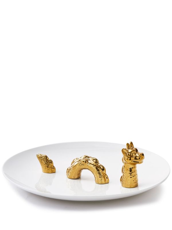 browns POLSPOTTEN White Dragon Ceramic Decorative Plate | Browns Decorative Trays & Plates