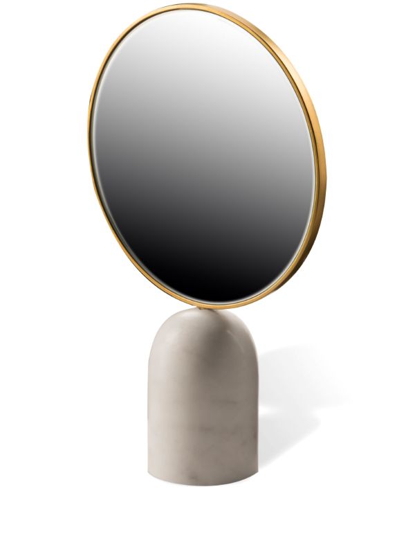 browns POLSPOTTEN White Round Mirror With Marble Base | Browns Decorative Objects