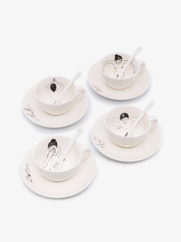 browns POLSPOTTEN white undressed tea set | Browns Cups & Tea Sets
