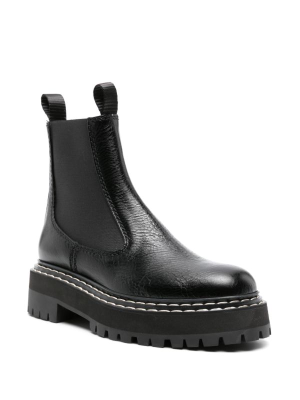 Browns Proenza Schouler Black Lug Sole Leather Chelsea Boots | Browns Boots