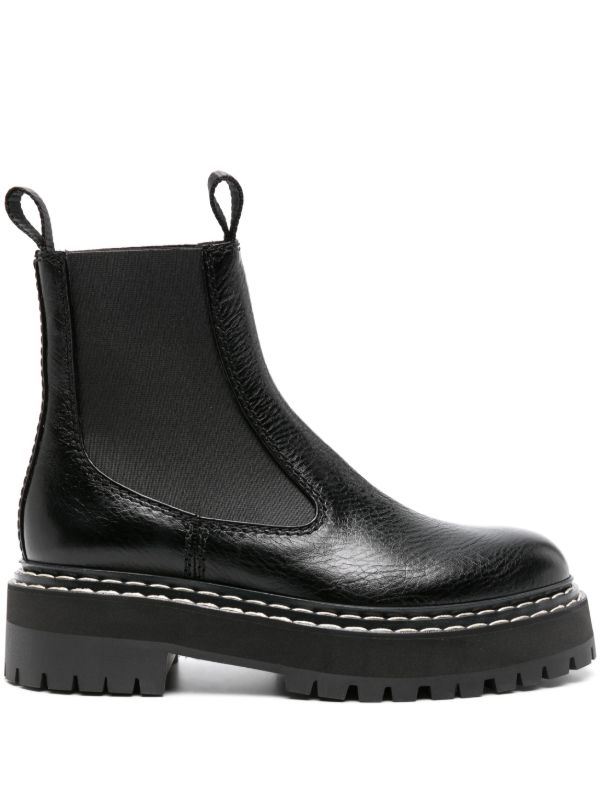 browns Proenza Schouler black Lug Sole leather Chelsea boots | Browns Boots