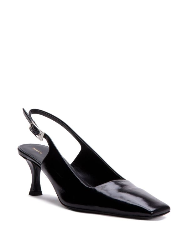 Browns Proenza Schouler Black Trap 60 Leather Pumps | Browns Pumps