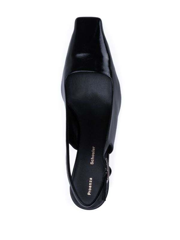 Browns Proenza Schouler Black Trap 60 Leather Pumps | Browns Pumps