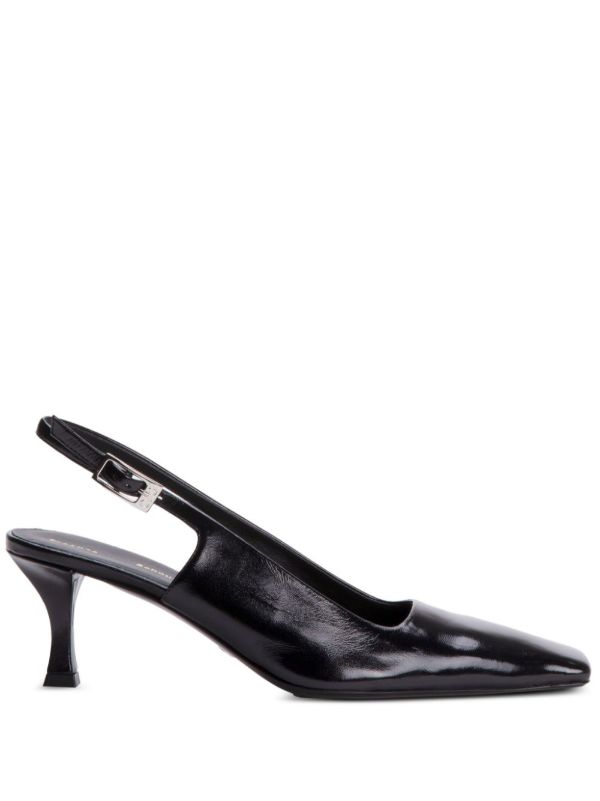 browns Proenza Schouler Black Trap 60 Leather Pumps | Browns Pumps