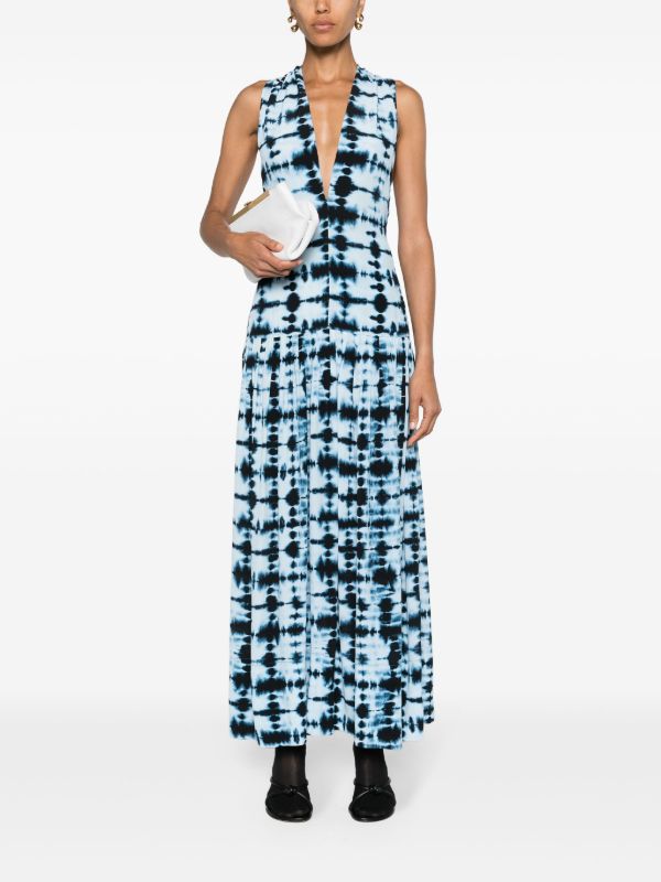 Browns Proenza Schouler Blue Tie-Dye Sleeveless Maxi Dress | Browns Cocktail & Party Dresses