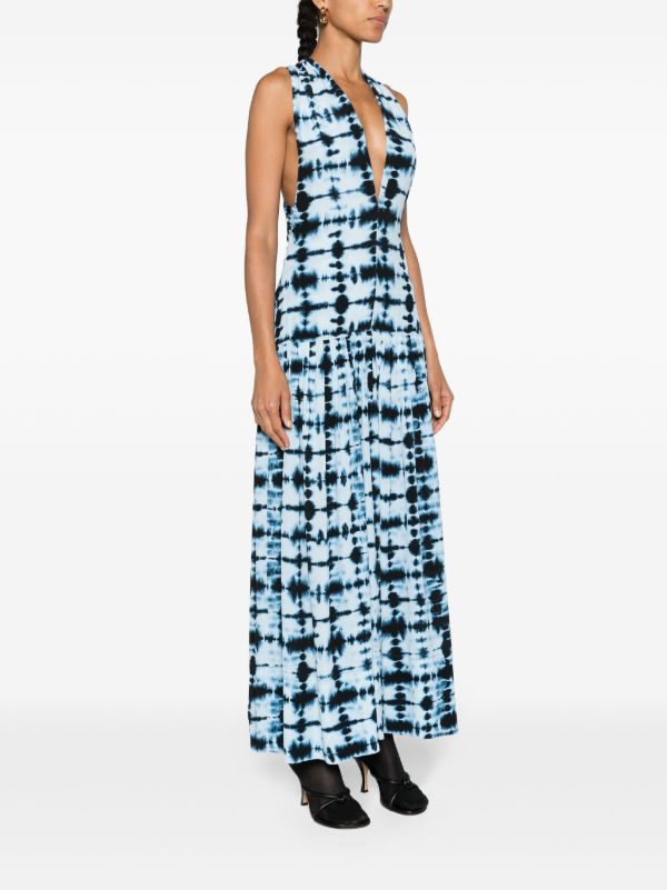 Browns Proenza Schouler Blue Tie-Dye Sleeveless Maxi Dress | Browns Cocktail & Party Dresses