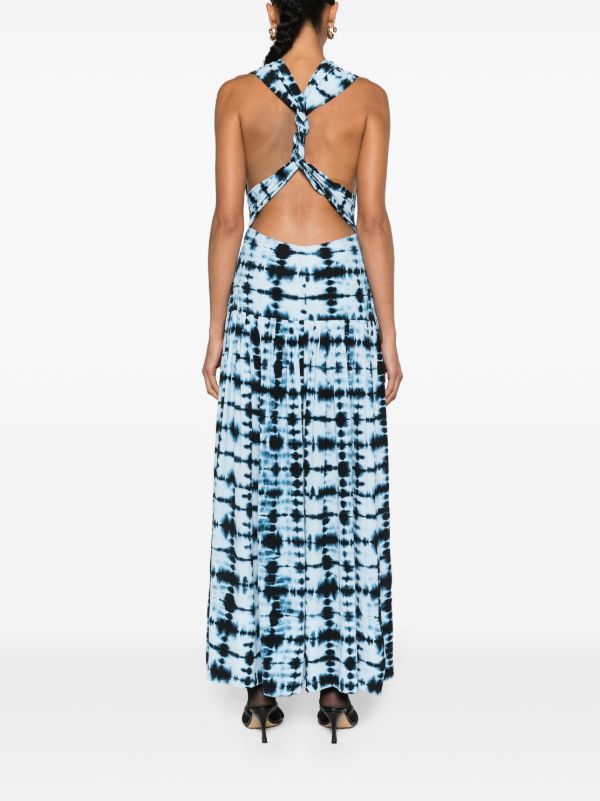 Browns Proenza Schouler Blue Tie-Dye Sleeveless Maxi Dress | Browns Cocktail & Party Dresses