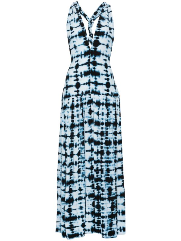 browns Proenza Schouler Blue Tie-Dye Sleeveless Maxi Dress | Browns Cocktail & Party Dresses