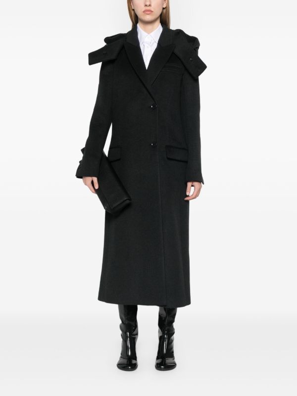 Browns Proenza Schouler Hooded Midi Coat | Browns Single Breasted Coats