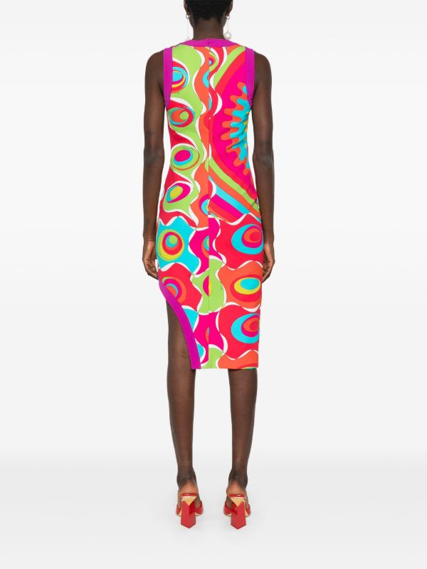 Browns PUCCI Bersaglio-print Asymmetric Dress | Browns Day Dresses