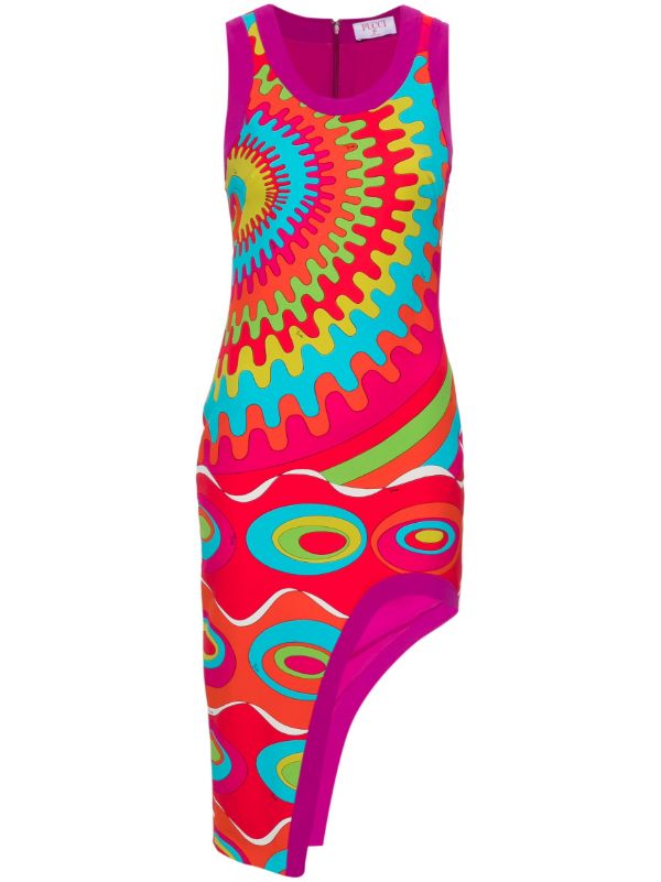 browns PUCCI Bersaglio-print asymmetric dress | Browns Day Dresses