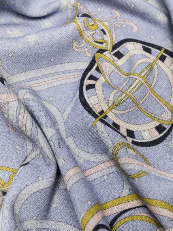 Browns PUCCI Blue Astrolabio-print Wool Blanket | Browns Blankets & Throws