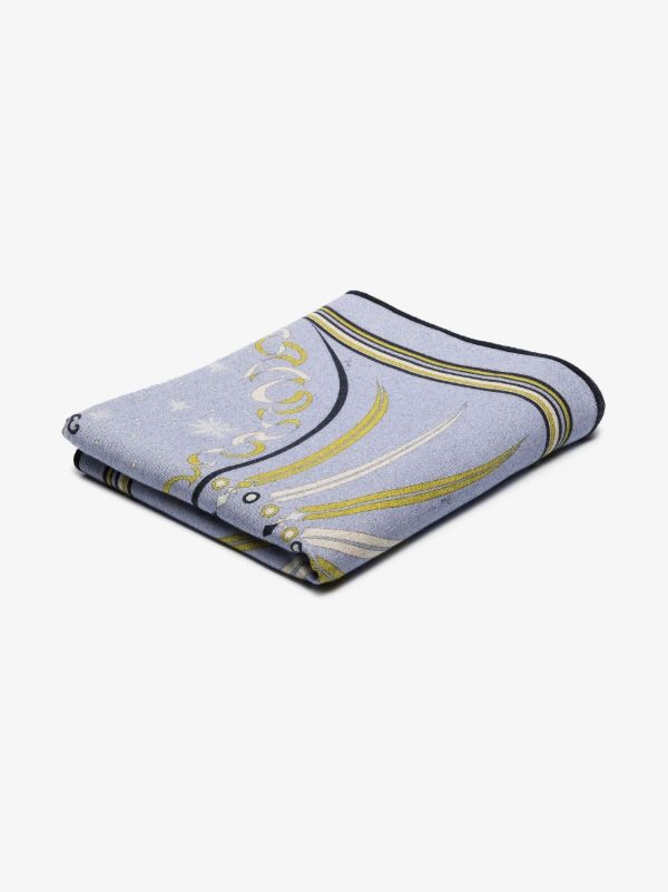 browns PUCCI blue Astrolabio-print wool blanket | Browns Blankets & Throws
