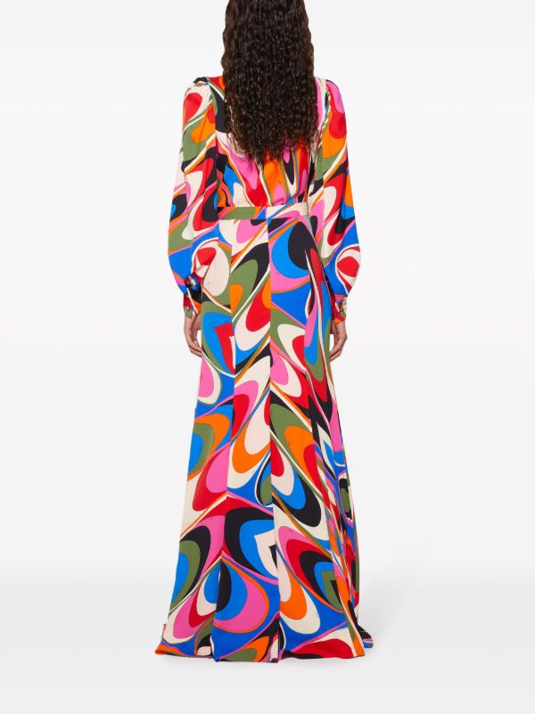 Browns PUCCI Blue Onde-print Maxi Skirt | Browns A-Line Skirts