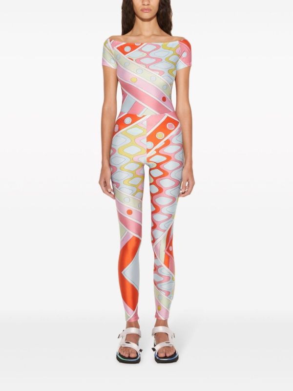Browns PUCCI Blue Vivara-print Performance Leggings | Browns Leggings