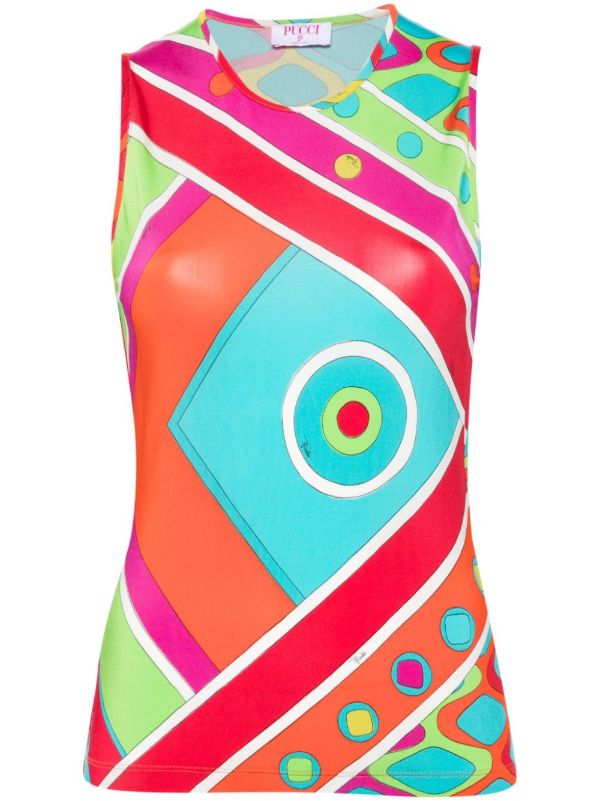 browns PUCCI Multicolour Vivara-Print Tank Top | Browns Vests & Tank Tops
