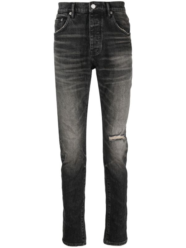 browns Purple Brand Black P001 Low-Rise Slim Jeans | Browns Slim-Fit Jeans