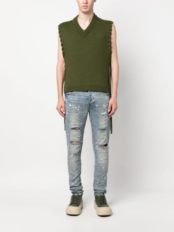 Browns Purple Brand Blue Splashed Ripped Jeans | Browns Skinny Jeans