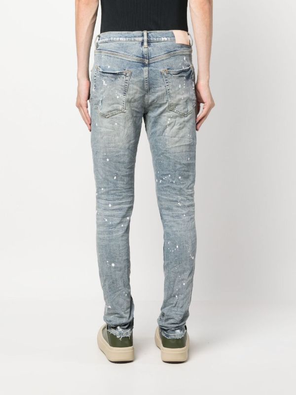 Browns Purple Brand Blue Splashed Ripped Jeans | Browns Skinny Jeans