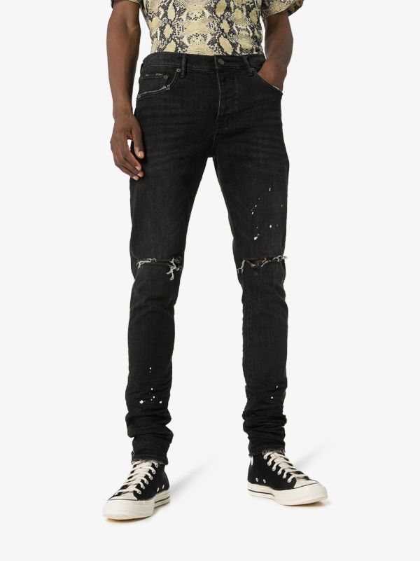 Browns Purple Brand Distressed Ripped Knee Jeans | Browns Slim-Fit Jeans