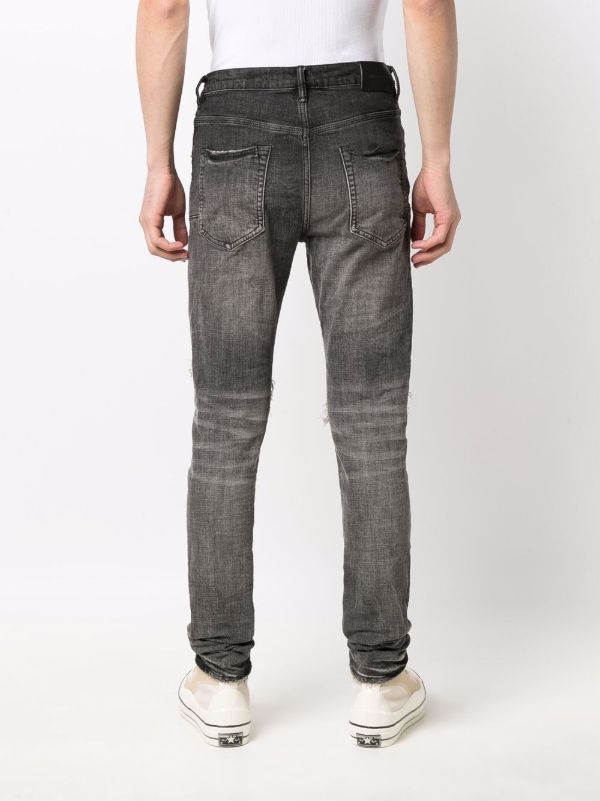 Browns Purple Brand Grey Distressed Slim Jeans | Browns Slim-Fit Jeans