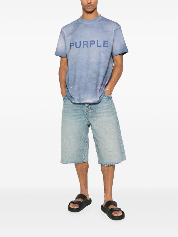 Browns Purple Brand Logo-patch Denim Shorts | Browns Denim Shorts