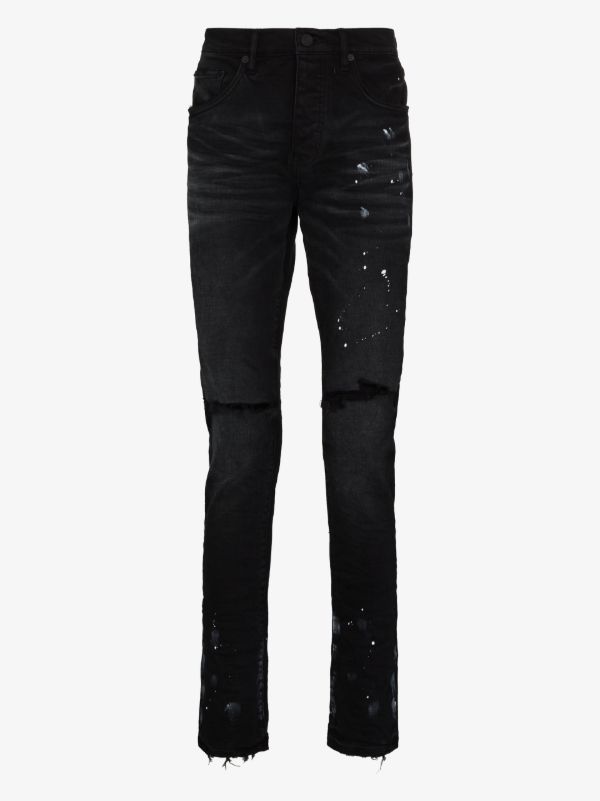 browns Purple Brand P001 resin knee slit skinny jeans | Browns Skinny Jeans