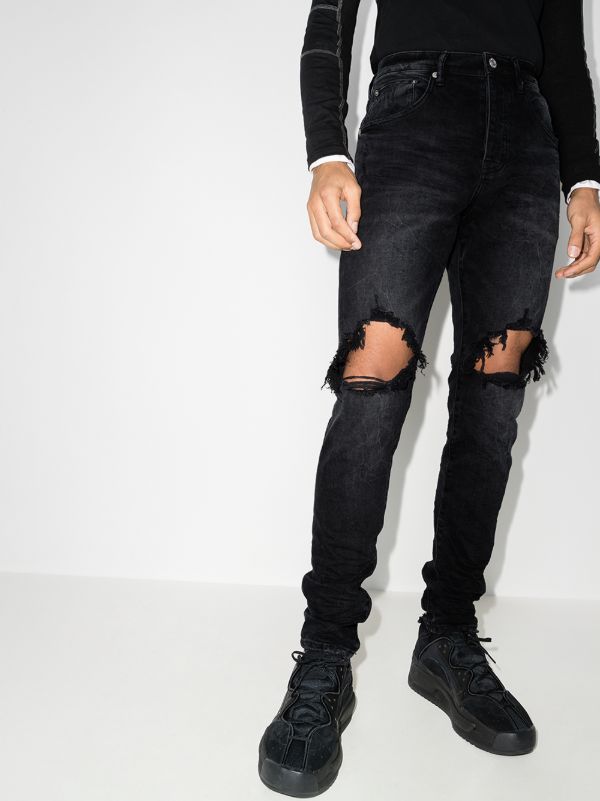 Browns Purple Brand P002 Wash Blowout Tapered Jeans | Browns Tapered Jeans