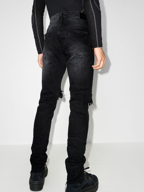 Browns Purple Brand P002 Wash Blowout Tapered Jeans | Browns Tapered Jeans