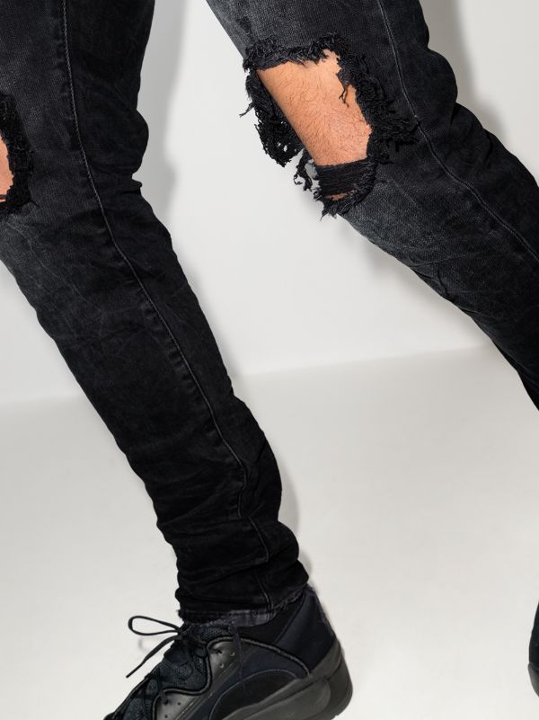 Browns Purple Brand P002 Wash Blowout Tapered Jeans | Browns Tapered Jeans