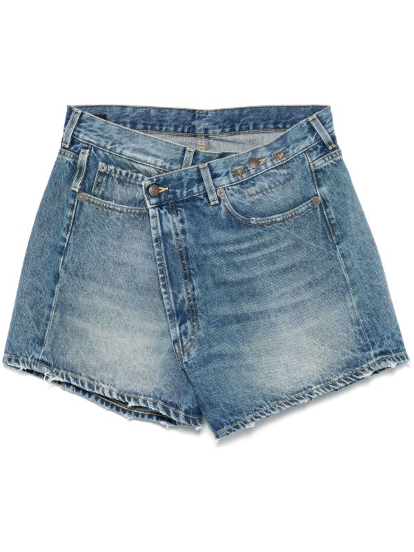 browns R13 Blue Cotton Denim Shorts | Browns Denim Shorts