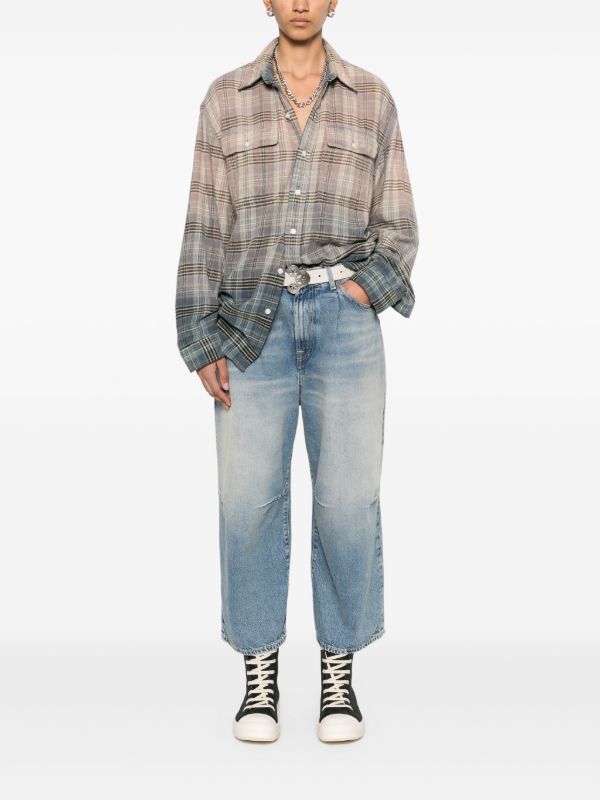 Browns R13 Blue Cropped Wide-Leg Jeans | Browns Wide-Leg Jeans