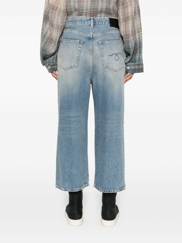 Browns R13 Blue Cropped Wide-Leg Jeans | Browns Wide-Leg Jeans