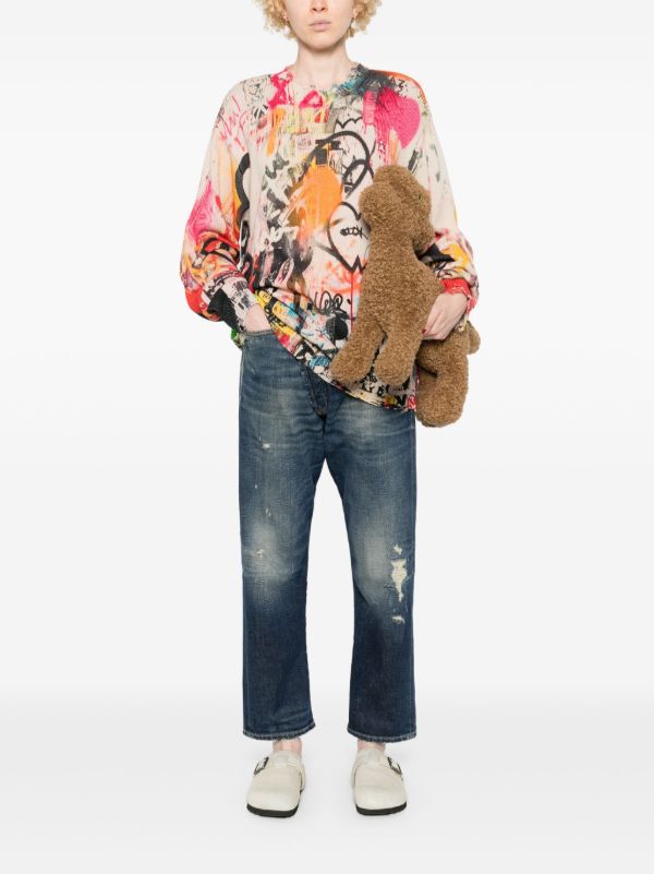 Browns R13 Blue Crossover Jeans | Browns Straight-Leg Jeans