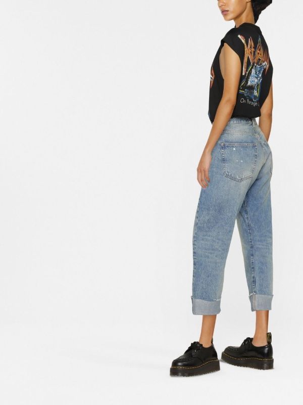 Browns R13 Crossover Asymmetric High-rise Straight-leg Jeans | Browns Cropped Jeans