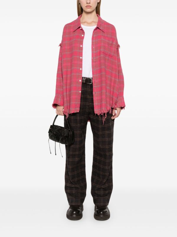 Browns R13 Plaid Cotton Trousers | Browns Straight-Leg Pants