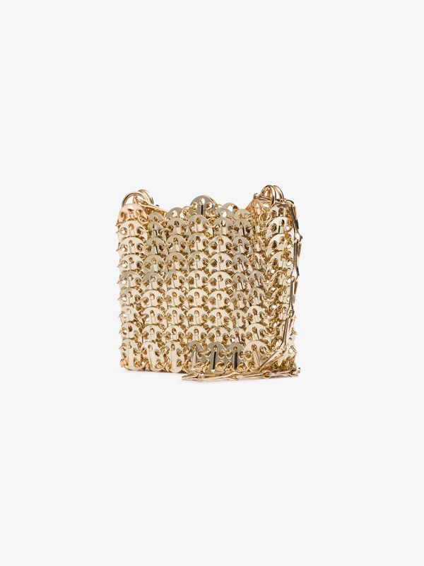 Browns Rabanne Gold Nano 1969 Mini Chain Bag | Browns Shoulder Bags