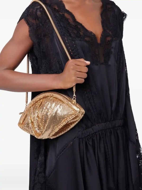 Browns Rabanne Gold-Tone Mesh Evening Clutch Bag | Browns Clutch Bags