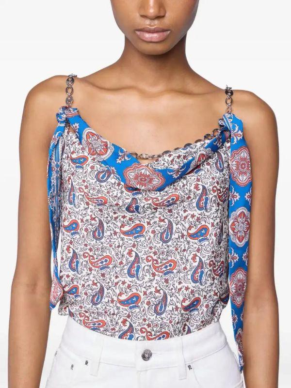 Browns Rabanne Paisley-print Top | Browns Vests & Tank Tops