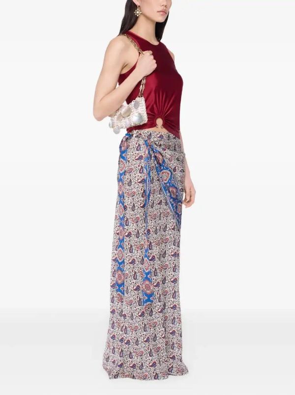 Browns Rabanne Printed Satin Midi Skirt | Browns Full Skirts
