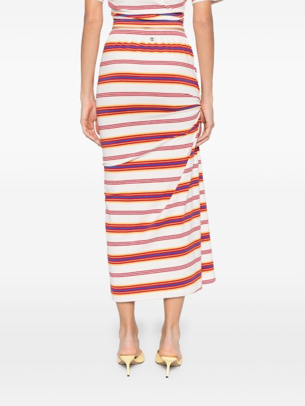 Browns Rabanne Striped Midi Skirt | Browns Fitted Skirts
