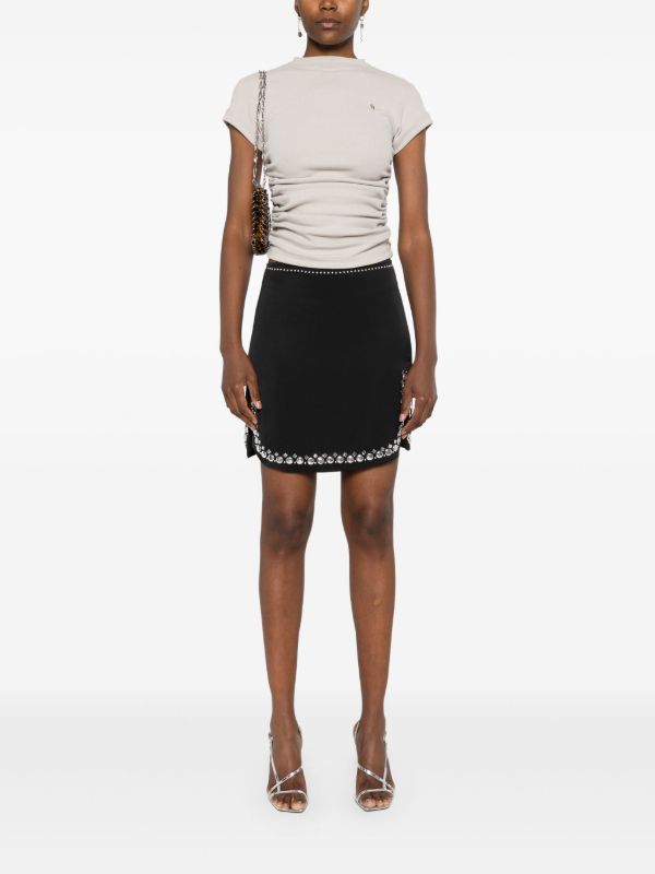 Browns Rabanne Studded Mini Skirt | Browns Fitted Skirts