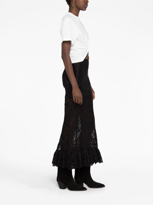 Browns Rabanne White Ruched Cropped Cotton T-shirt | Browns T-Shirts & Jersey Shirts