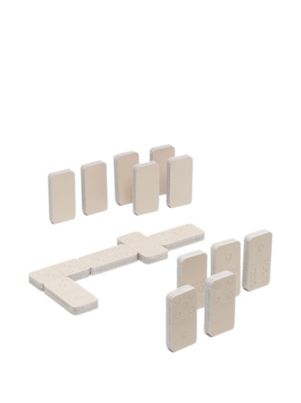 Browns Rabitti 1969 Neutral Leather Dominoes Set | Browns Table Games